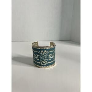 Women’s Boho/Painted Blue Cuff Metal Bracelet